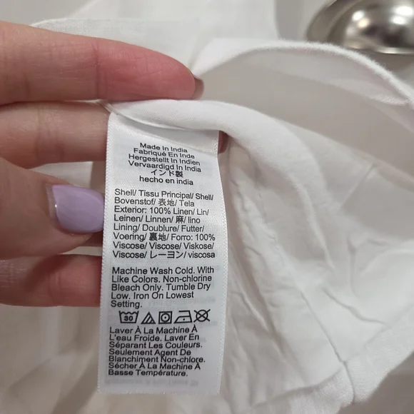 NWY J. Crew White Linen Button-Front Square-Neck Tank - Picture 7 of 9